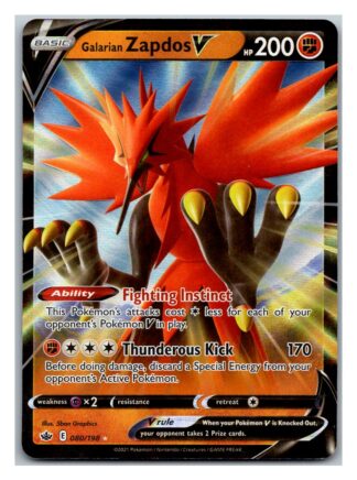 Galarian Zapdos V 80/198 Chilling Reign (Ultra Rare) (NM-Exc Condition)