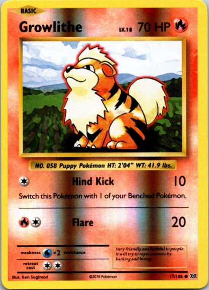 Growlithe 17/108 Evolutions (Reverse Holo) (Exc Condition)
