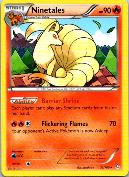 Ninetales 21/160 Primal Clash (Rare) (Exc Condition)