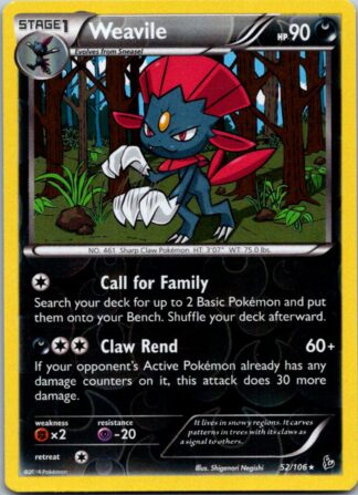 Weavile 52/106 Flashfire (Reverse Holo) (LP Condition)