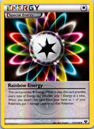 Rainbow Energy 131/146 XY Base Set (Reverse Holo) (LP Condition)