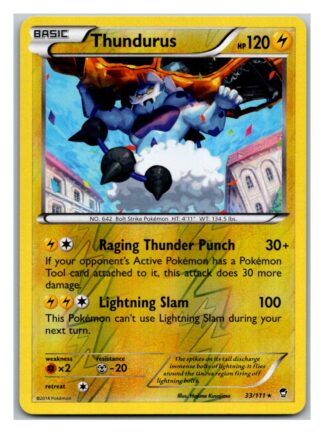 Thundurus 33/111 Furious Fists (Reverse Holo) (LP Condition)