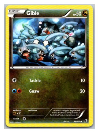 Gible 94/113 Legendary Treasures (Common) (Exc Condition)