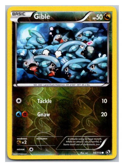 Gible 94/113 Legendary Treasures (Reverse Holo) (Exc Condition)