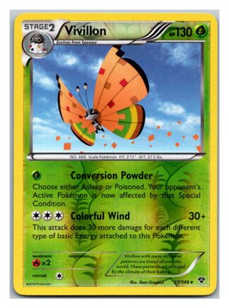 Vivillon (Orange) 17/146 XY Base Set (Reverse Holo) (LP Condition)