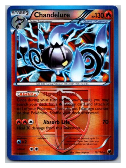 Chandelure 16/116 Plasma Freeze (Reverse Holo) (Exc Condition)