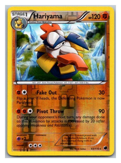 Hariyama 63/116 Plasma Freeze (Reverse Holo) (Exc Condition)