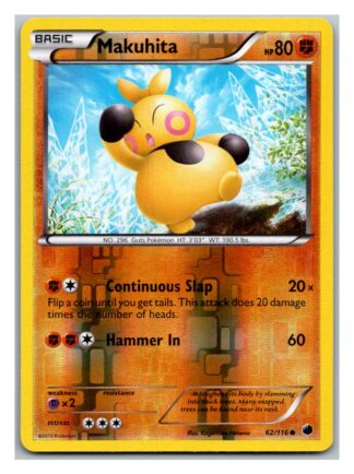 Makuhita 62/116 Plasma Freeze (Reverse Holo) (Exc Condition)