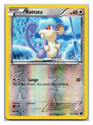 Rattata 87/116 Plasma Freeze (Reverse Holo) (Exc Condition)
