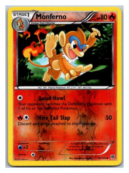 Monferno 16/135 Plasma Storm (Reverse Holo) (LP Condition)
