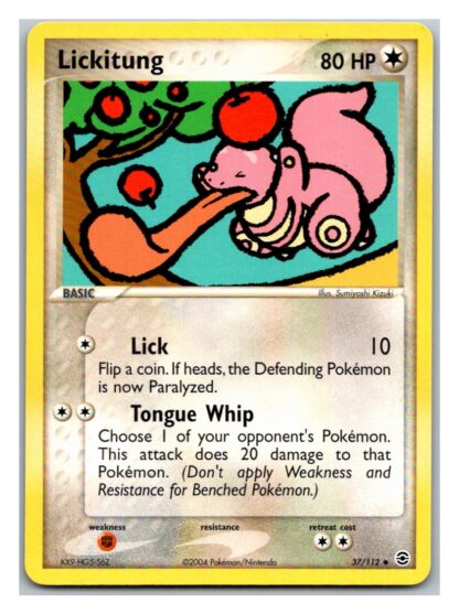 Lickitung 37/112 Fire Red Leaf Green (Uncommon) (Exc Condition)