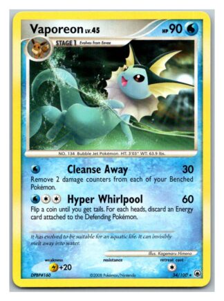 Vaporeon 34/100 Majestic Dawn (Rare) (LP Condition)
