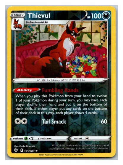 Thievul 105/203 Evolving Skies (Reverse Holo) (NM-Exc Condition)