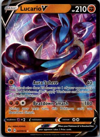 Lucario V 27/73 Champion's Path (Ultra Rare) (Exc Condition)