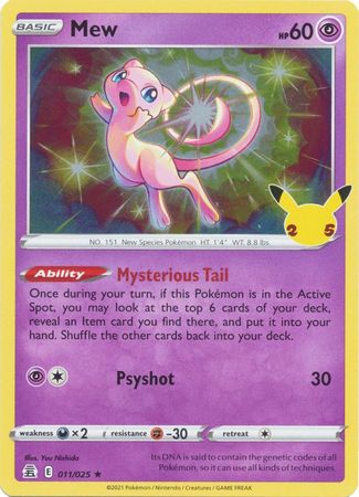 Mew 11/25 Celebrations (Holo) (NM-Exc Condition)