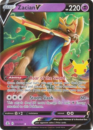 Zacian V 16/25 Celebrations (Ultra Rare) (NM-Exc Condition)