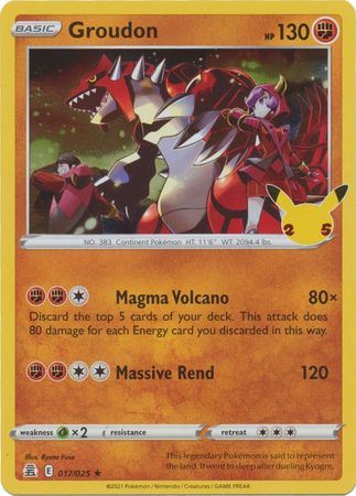 Groudon 17/25 Celebrations (Holo) (NM-Exc Condition)