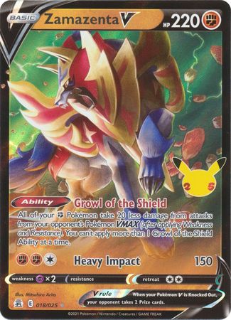 Zamazenta V 18/25 Celebrations (Ultra Rare) (NM-Exc Condition)