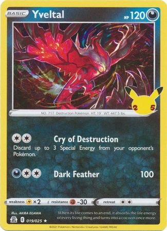 Yveltal 19/25 Celebrations (Holo) (NM-Exc Condition)