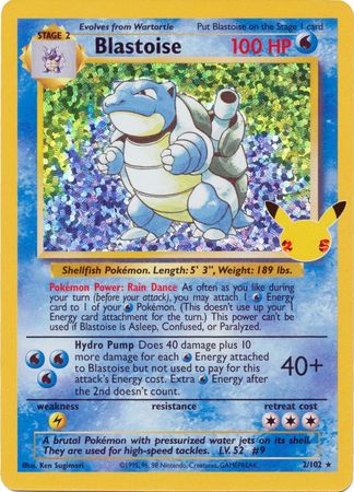Blastoise (Base Set) 2/102 Celebrations (Holo) (NM-Exc Condition)