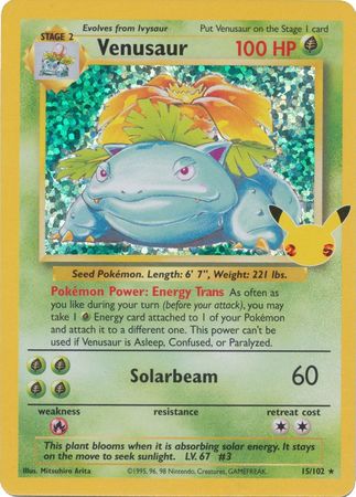 Venusaur (Base Set) 15/102 Celebrations (Holo) (NM-Exc Condition)