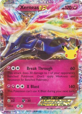 Xerneas EX (XY Base Set) 97/146 Celebrations (Ultra Rare) (NM-Exc Condition)
