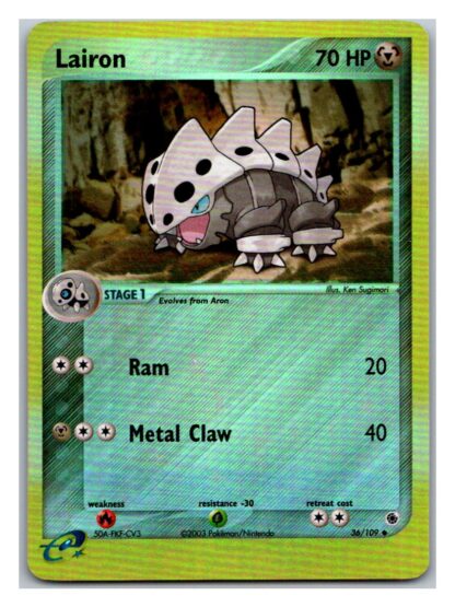 Lairon 36/109 Ex Ruby & Sapphire (Reverse Holo) (P Cond)