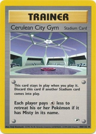 Cerulean City Gym 108/132 Gym Heroes (Uncommon) (Unlimited Played Condition)