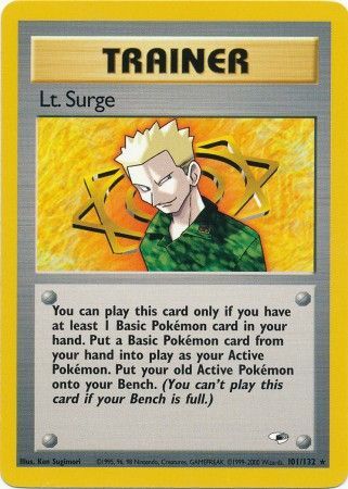 Lt. Surge 101/132 Gym Heroes (Rare) (Unlimited LP Condition)