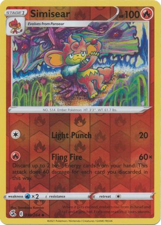 Simisear 038/264 Fusion Strike (Reverse Holo) (NM-Exc Condition)