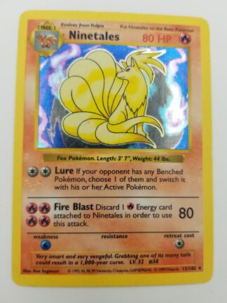 Ninetales 12/102 Base Set (Holo) (Shadowless HP Condition)