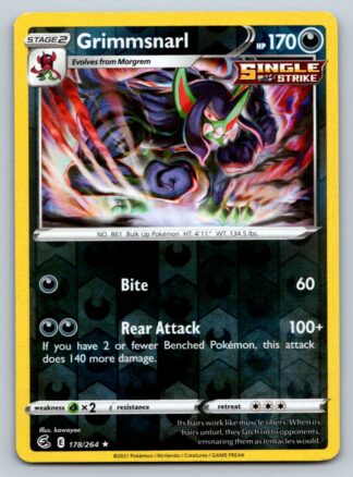 Grimmsnarl 178/264 Fusion Strike (Reverse Holo) (NM-Exc Condition)