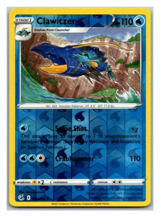 Clawitzer 75/264 Fusion Strike (Reverse Holo) (NM-Exc Condition)