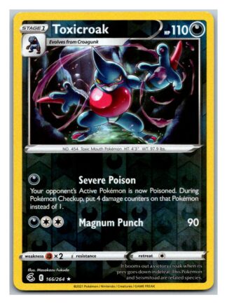 Toxicroak 166/264 Fusion Strike (Reverse Holo) (NM-Exc Condition)