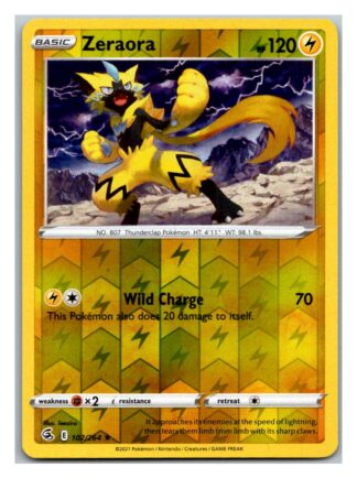 Zeraora 102/264 Fusion Strike (Reverse Holo) (NM-Exc Condition)