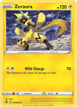 Zeraora 102/264 Fusion Strike (Rare) (NM-Exc Condition)