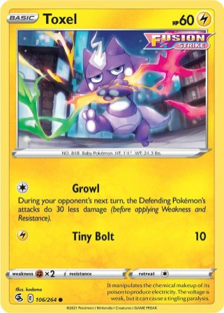 Toxel 106/264 Fusion Strike (Common) (NM-Exc Condition)