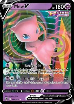 Mew V 113/264 Fusion Strike (Ultra Rare) (NM-Exc Condition)