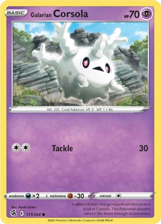 Galarian Corsola 117/264 Fusion Strike (Common) (NM-Exc Condition)