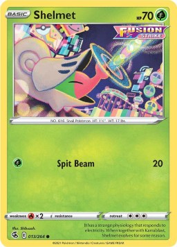 Shelmet 13/264 Fusion Strike (Common) (NM-Exc Condition)