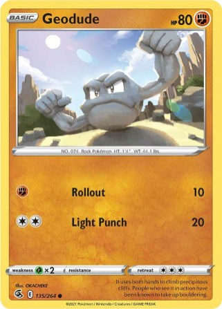 Geodude 135/264 Fusion Strike (Common) (NM-Exc Condition)
