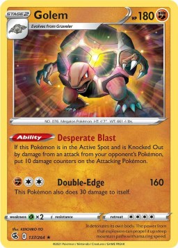 Golem 137/264 Fusion Strike (Rare) (NM-Exc Condition)