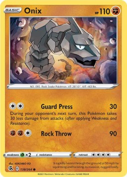 Onix 138/264 Fusion Strike (Common) (NM-Exc Condition)