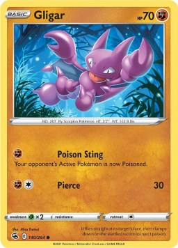 Gligar 140/264 Fusion Strike (Common) (NM-Exc Condition)