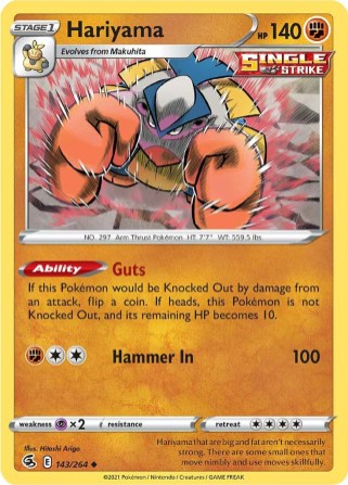 Hariyama 143/264 Fusion Strike (Uncommon) (NM-Exc Condition)