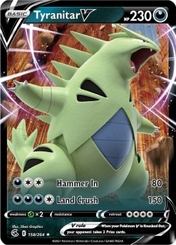 Tyranitar V 158/264 Fusion Strike (Ultra Rare) (NM-Exc Condition)