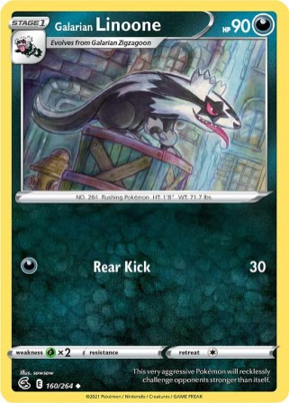 Galarian Linoone 160/264 Fusion Strike (Uncommon) (NM-Exc Condition)