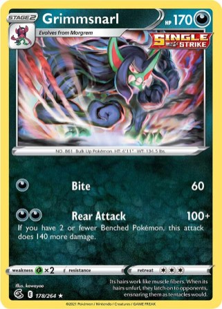 Grimmsnarl 178/264 Fusion Strike (Holo) (NM-Exc Condition)