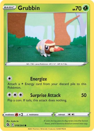 Grubbin 18/264 Fusion Strike (Common) (NM-Exc Condition)