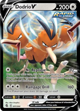 Dodrio V 201/264 Fusion Strike (Ultra Rare) (NM-Exc Condition)